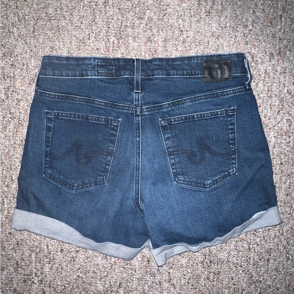 AG dark wash roll up jean shorts size 28R - Picture 4 of 8